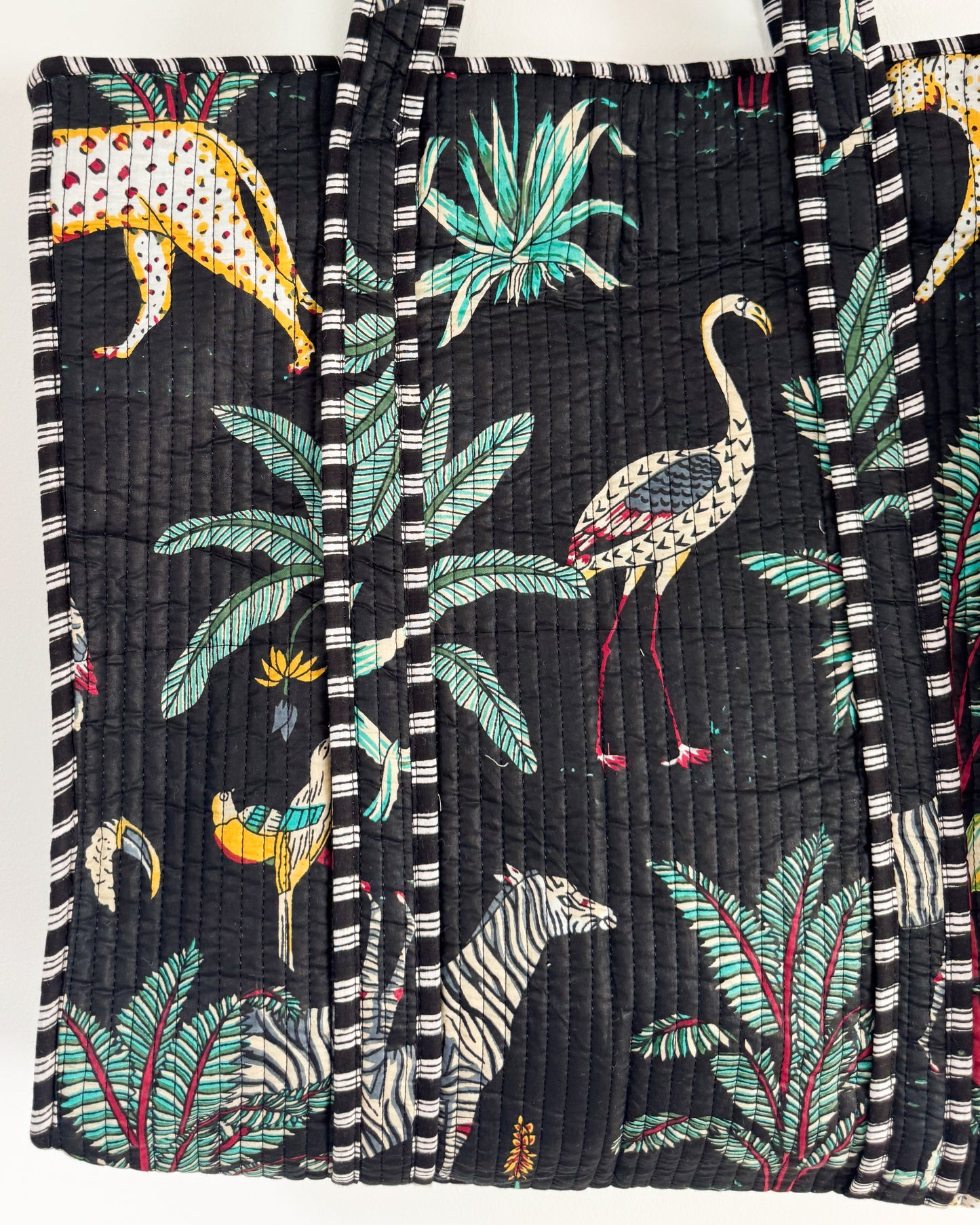 Black forest l Big tote bag in quilted cotton