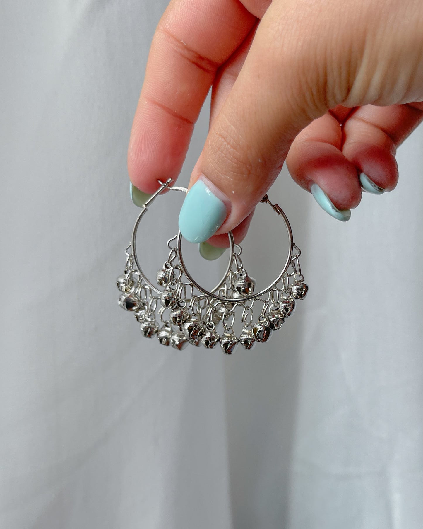 Small boho silver hoops