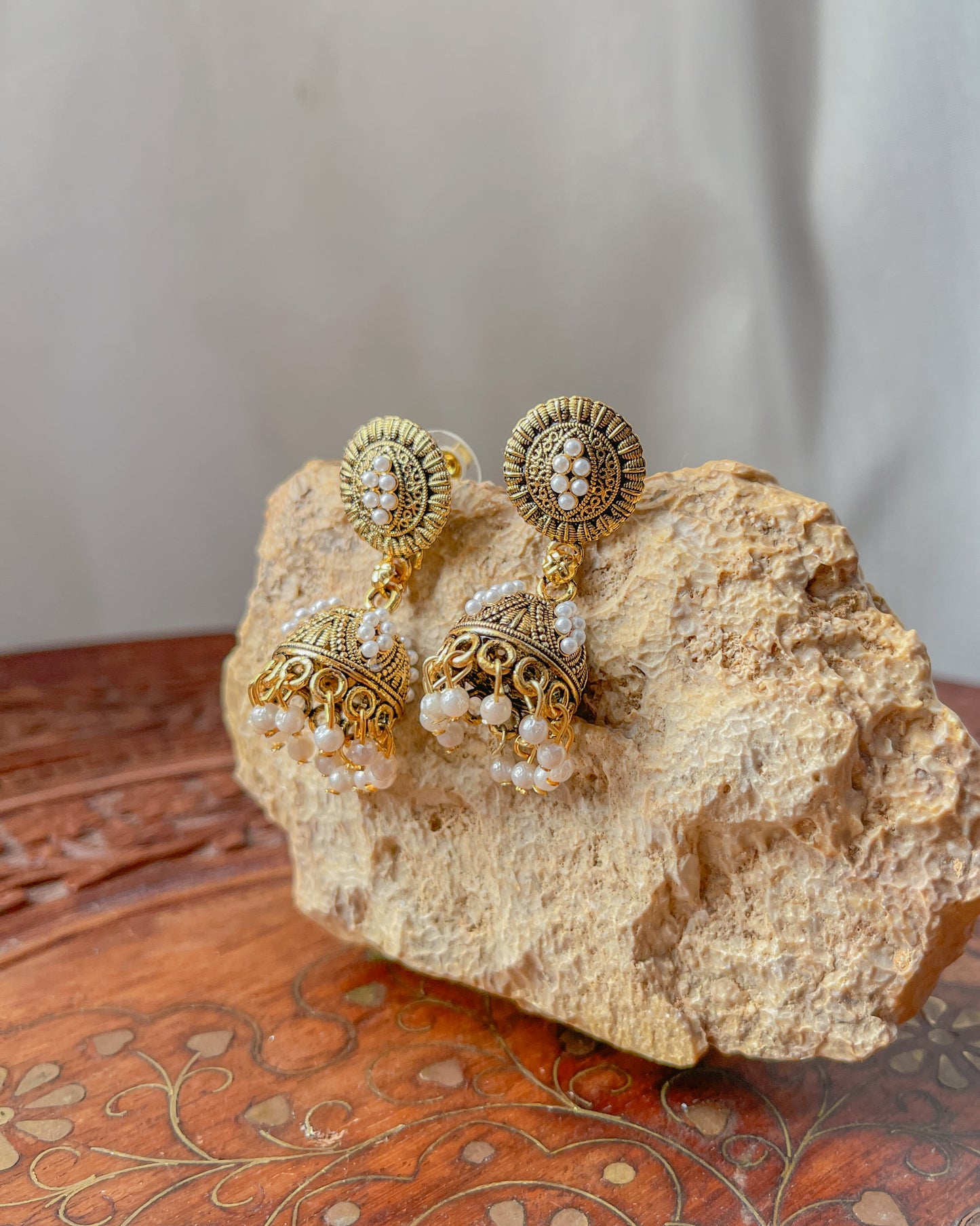 Jhumkas dorées 