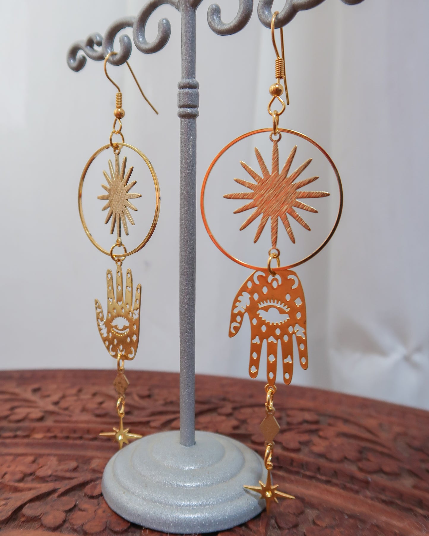 Fortune teller golden earrings