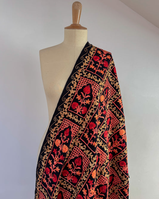 Fully Embroidered Winter Shawl