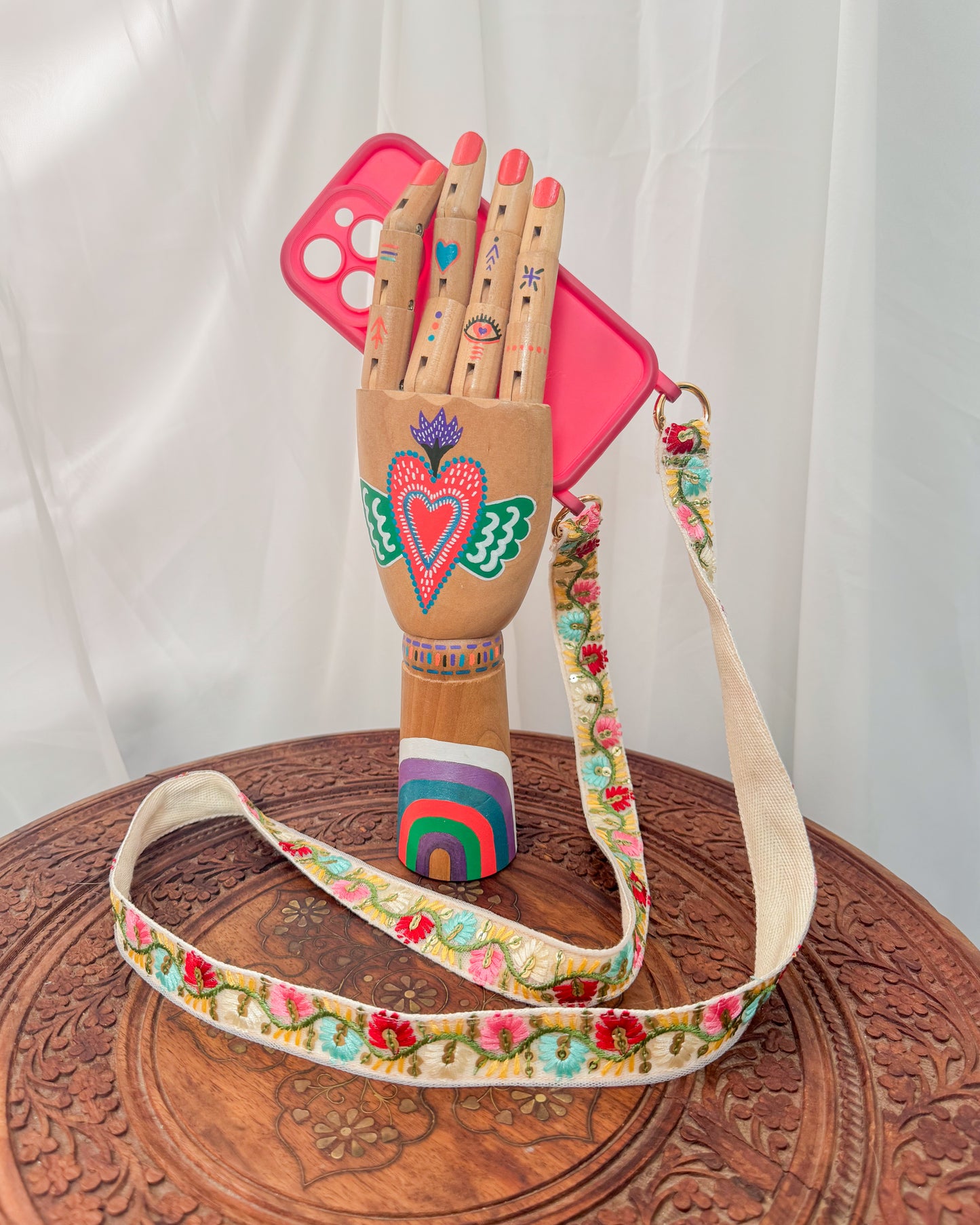 Embroidered strap for phone, bag or camera