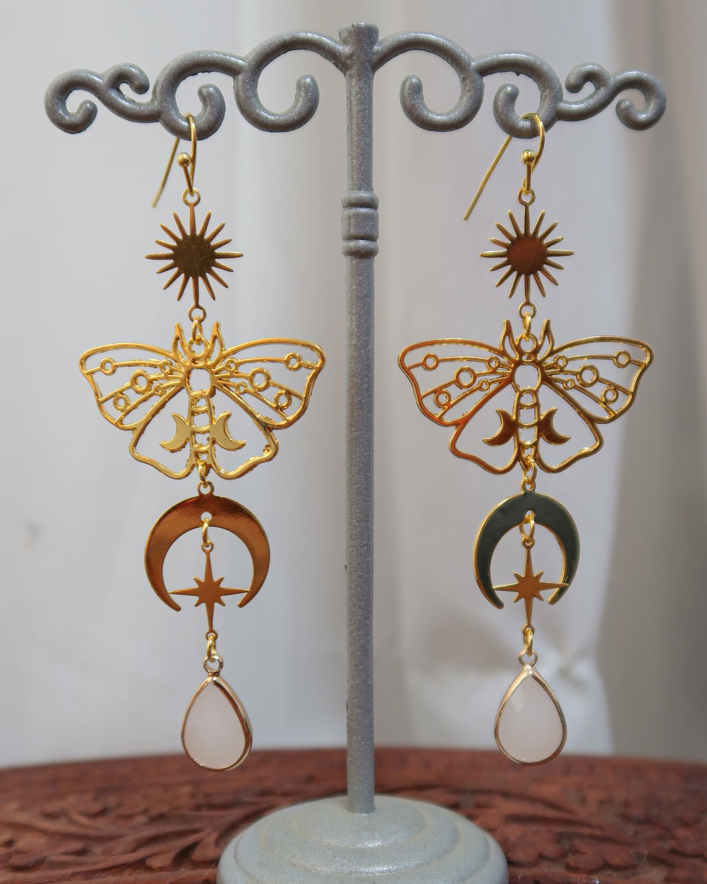 Moth golden earrings