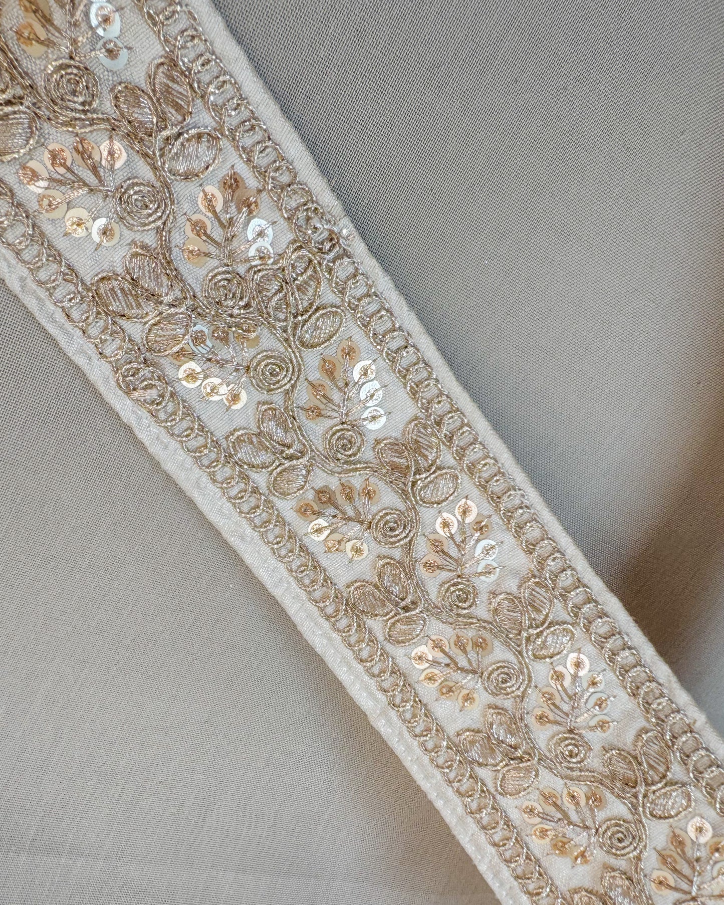 Off white bohemian embroidered obi belt with tassels