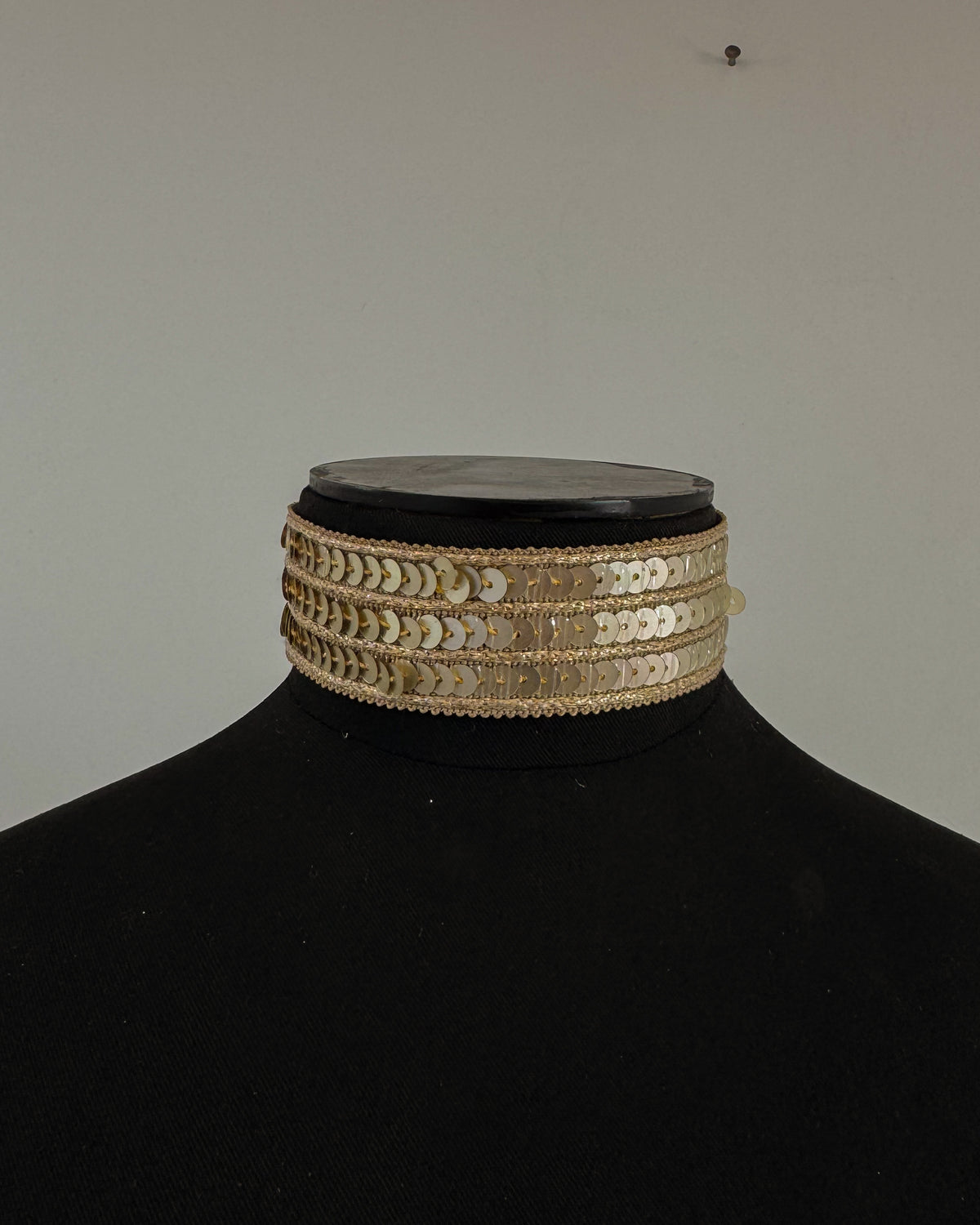 Gold embroidered choker
