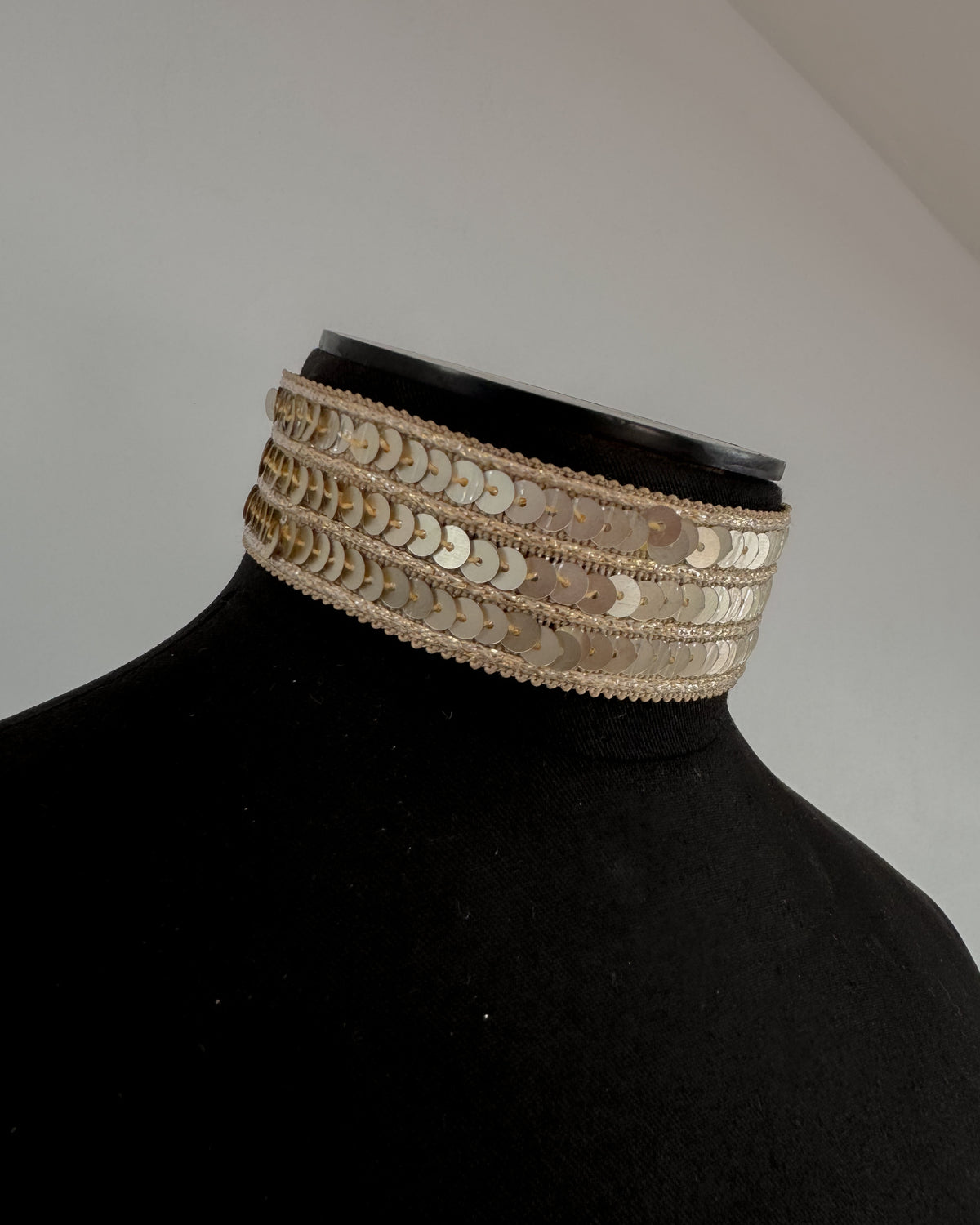 Gold embroidered choker