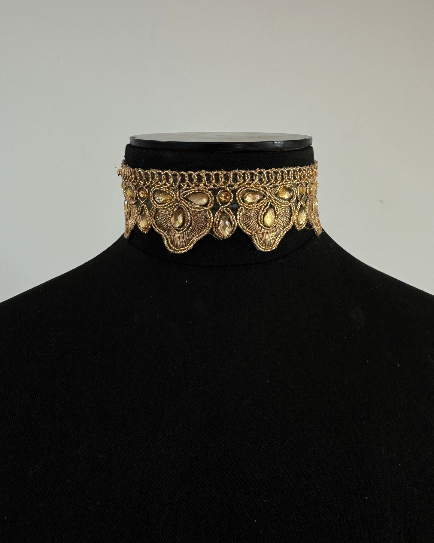 Gold embroidered choker