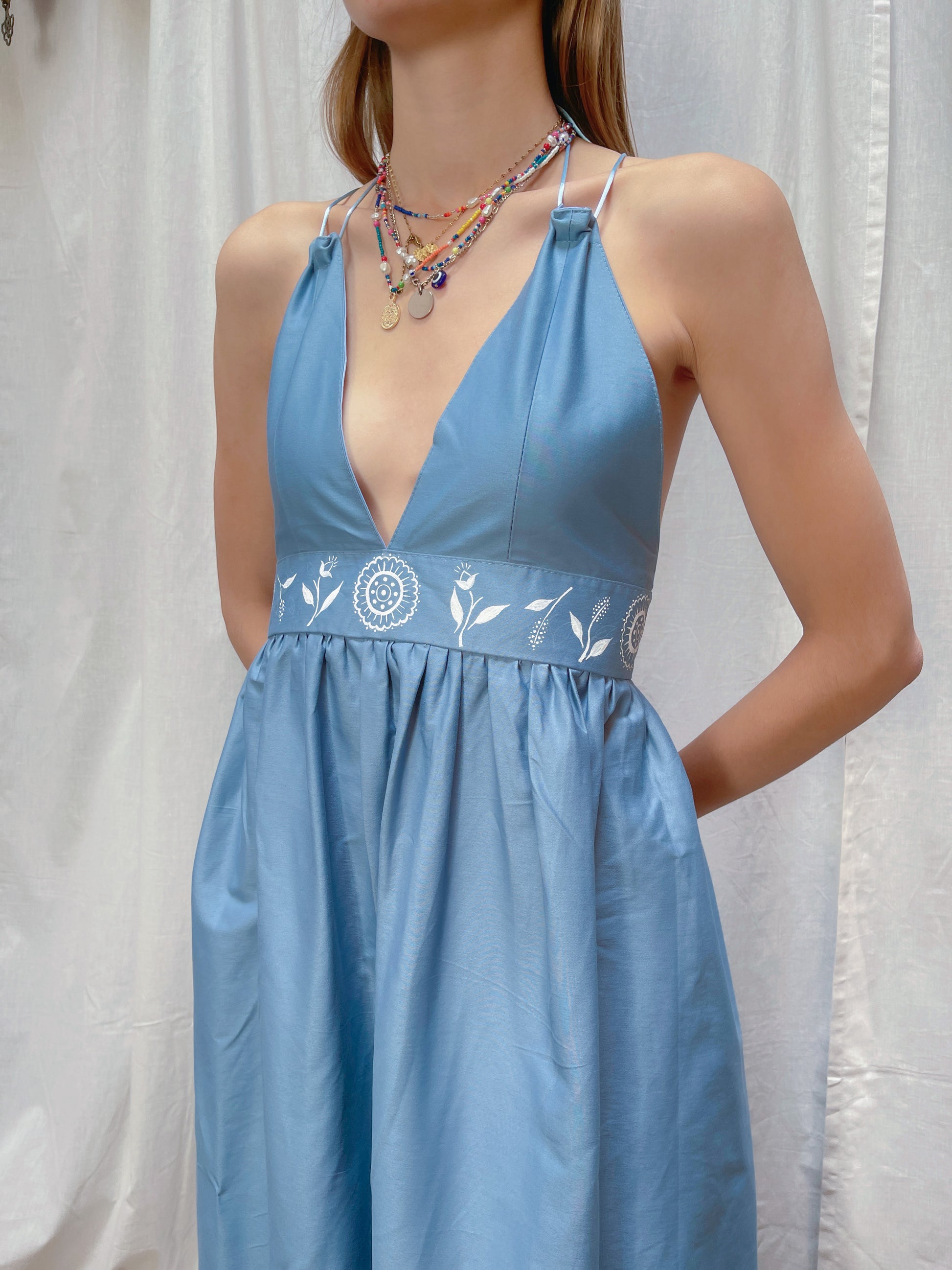 Hand painted cotton dress