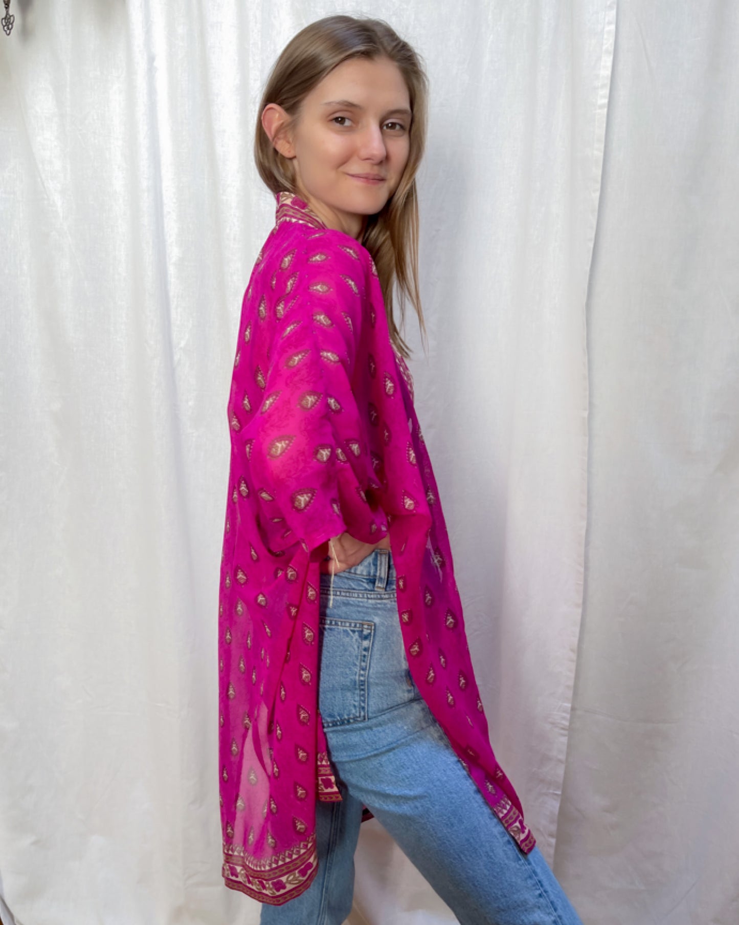 pink kimono indian inspired