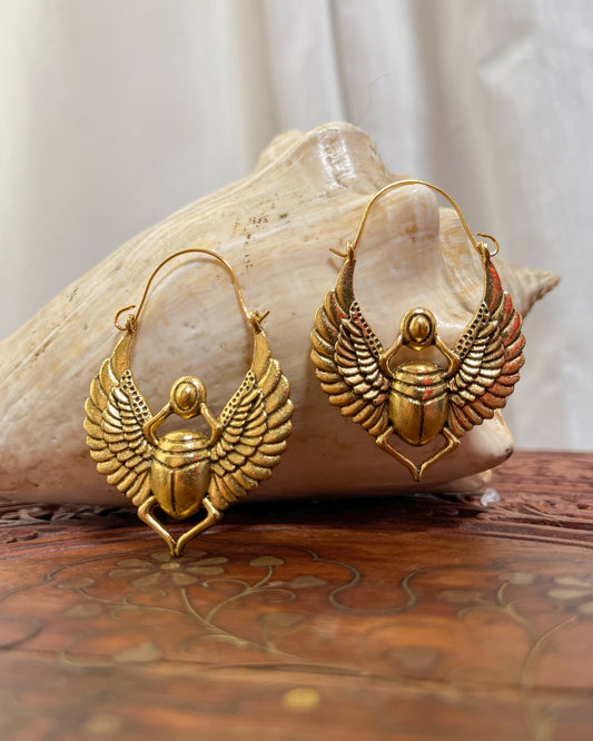 Golden egyptian earrings