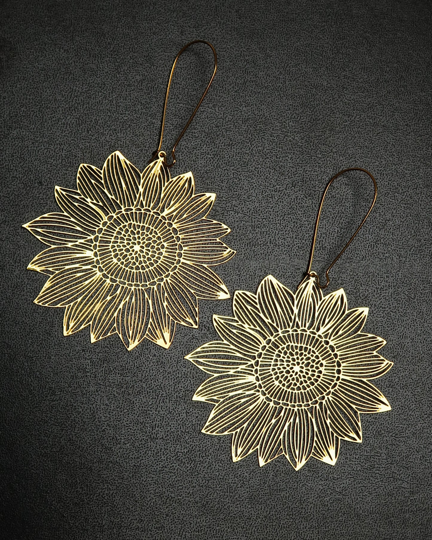 Sunflower golden earrings