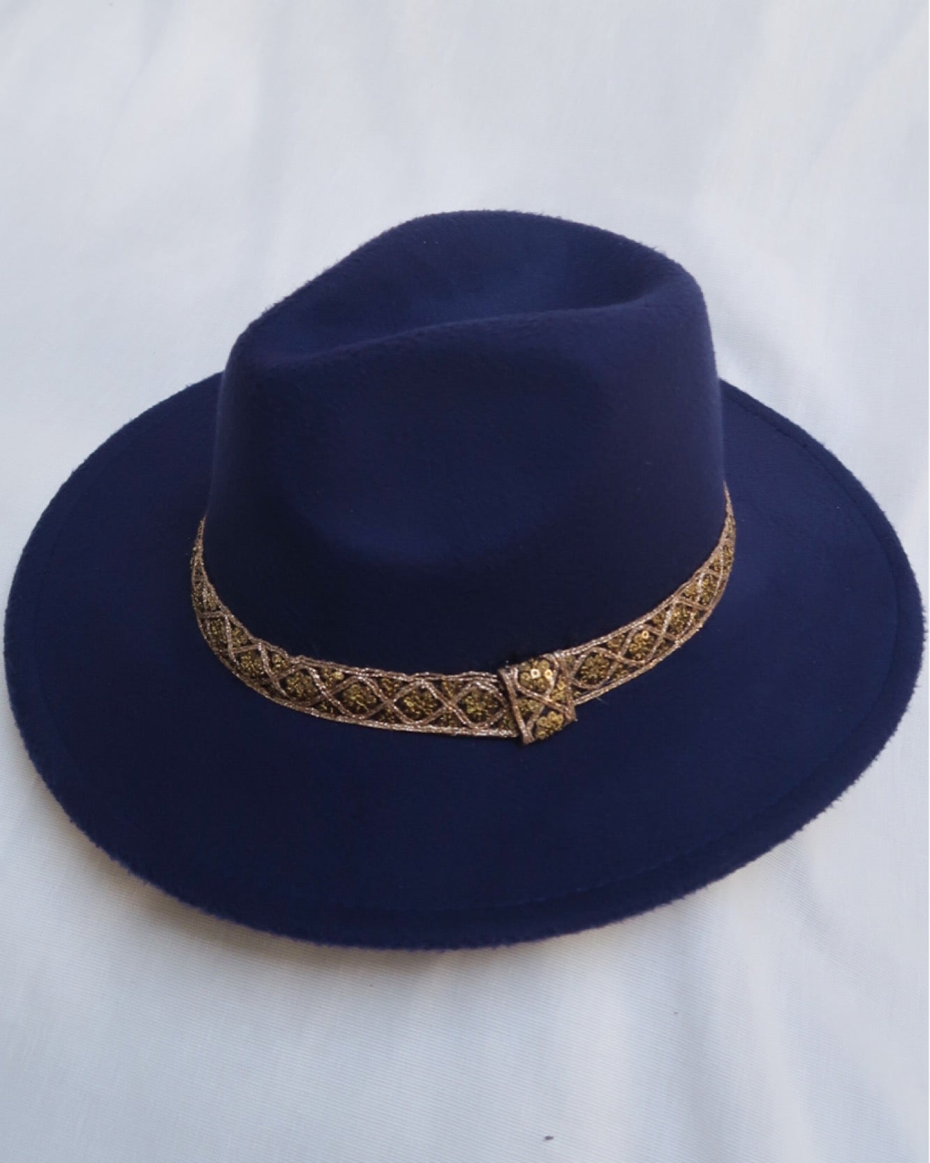 Dark blue embroidered hat