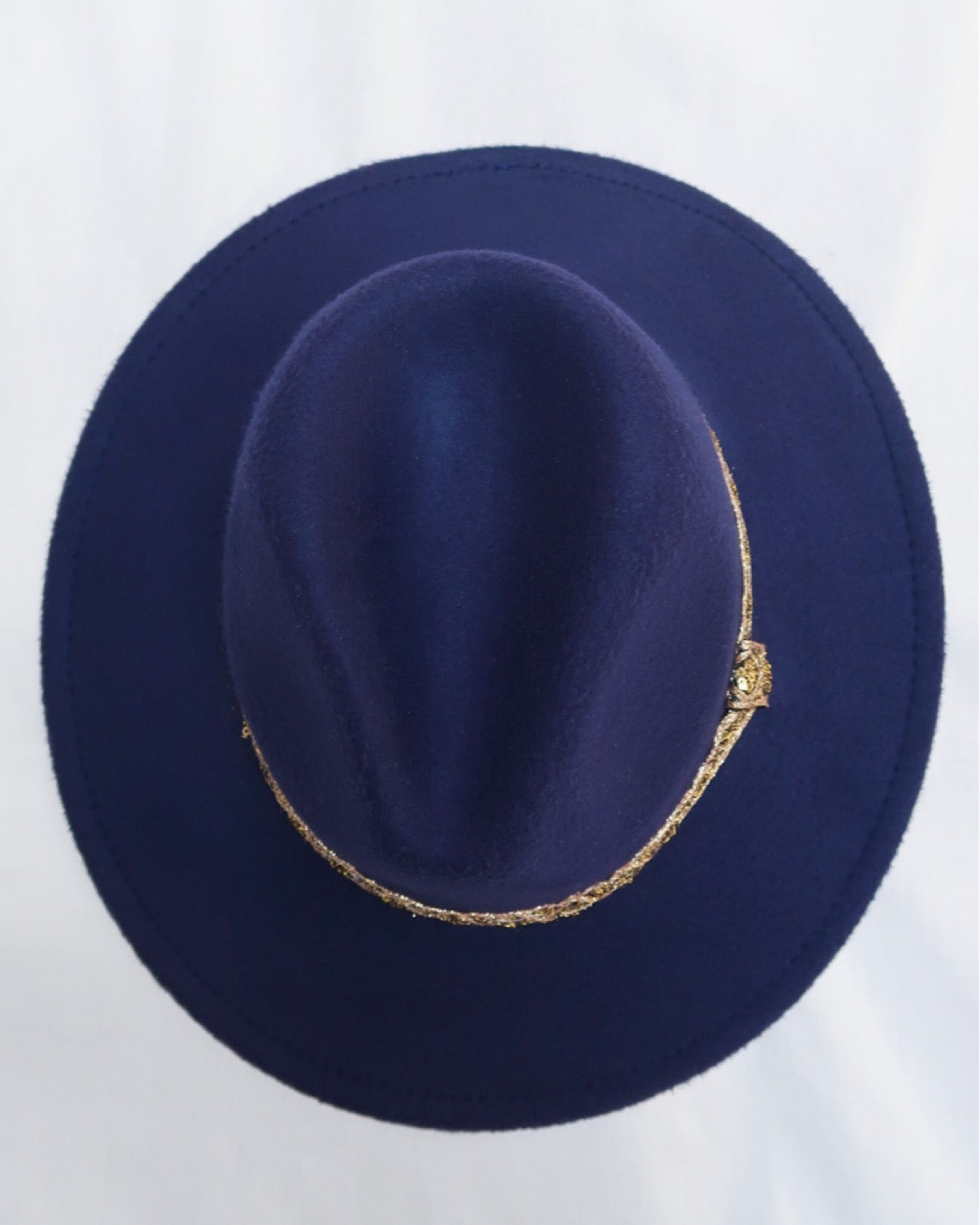 Dark blue embroidered hat